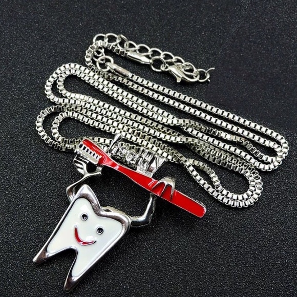 Tooth/Toothbrush Necklace - Picture 3 of 3